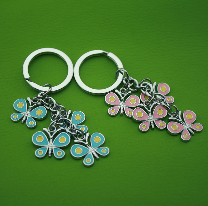 Custom made Butterfly and Leaf keychain Sets