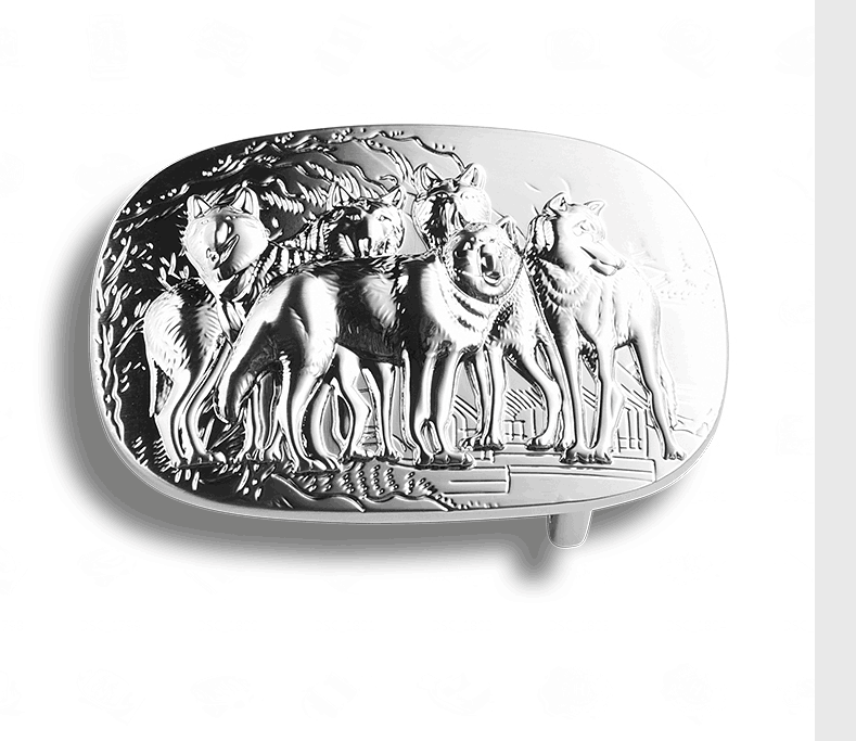 Silver Wolf Belt Buckels