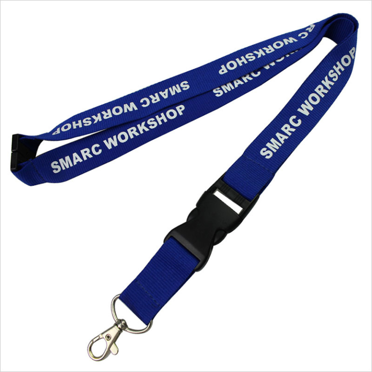Silkscreen logo lanyard with detachable buckle