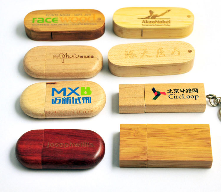 Swivel Wooden USB Flash Drive